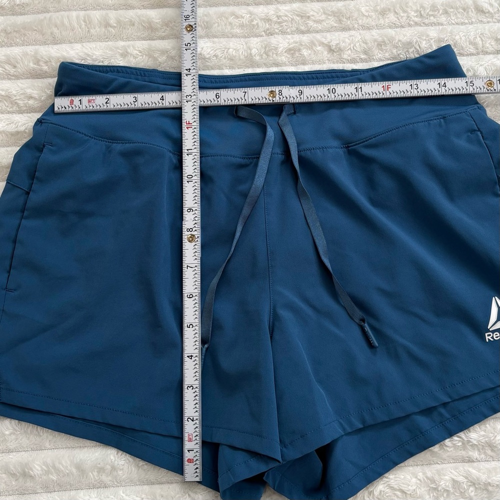 REEBOK Blue Athletic Running Shorts Women’s Medium Drawstring Lined - Picture 8 of 8